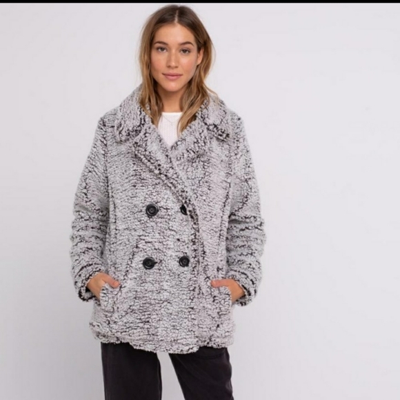 Nordstrom Thread & Supply Fleece Sherpa Peacoat - Picture 2 of 10